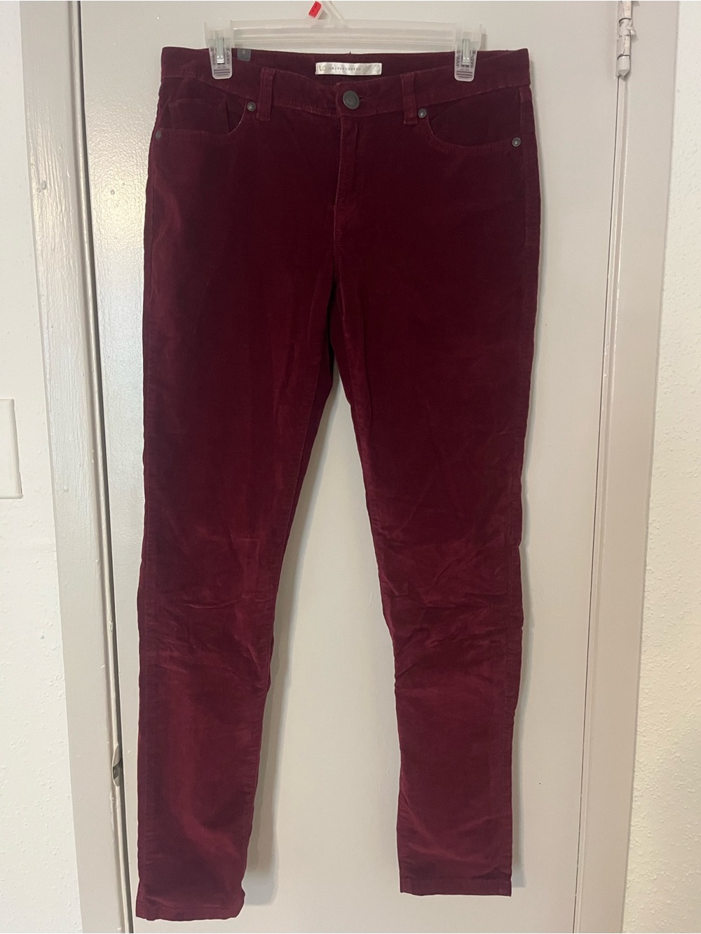 LC Lauren Conrad "The Skinny" Corduroy Pants Burgundy Maroon Size 8